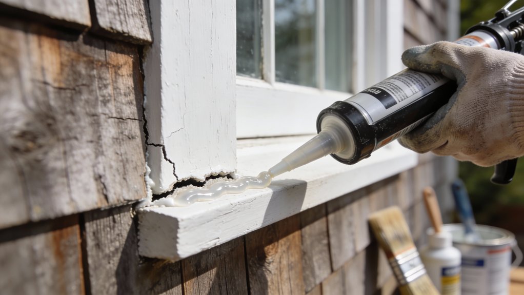 sealing gaps with exterior caulk